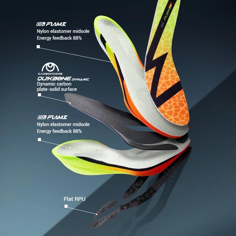 Chaussures de course marathon 361 degrés Flame 4.0 hommes - Plaque carbone rebond stable traction baskets jogging