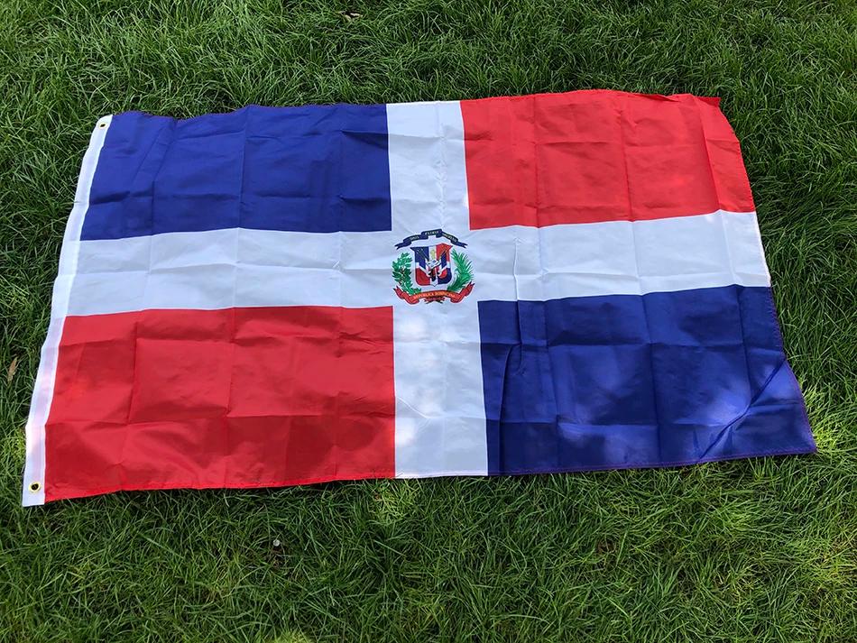 SKY DRAPEAU livraison gratuite 90X150CM suspendu Polyester république dominicaine bannière nationale