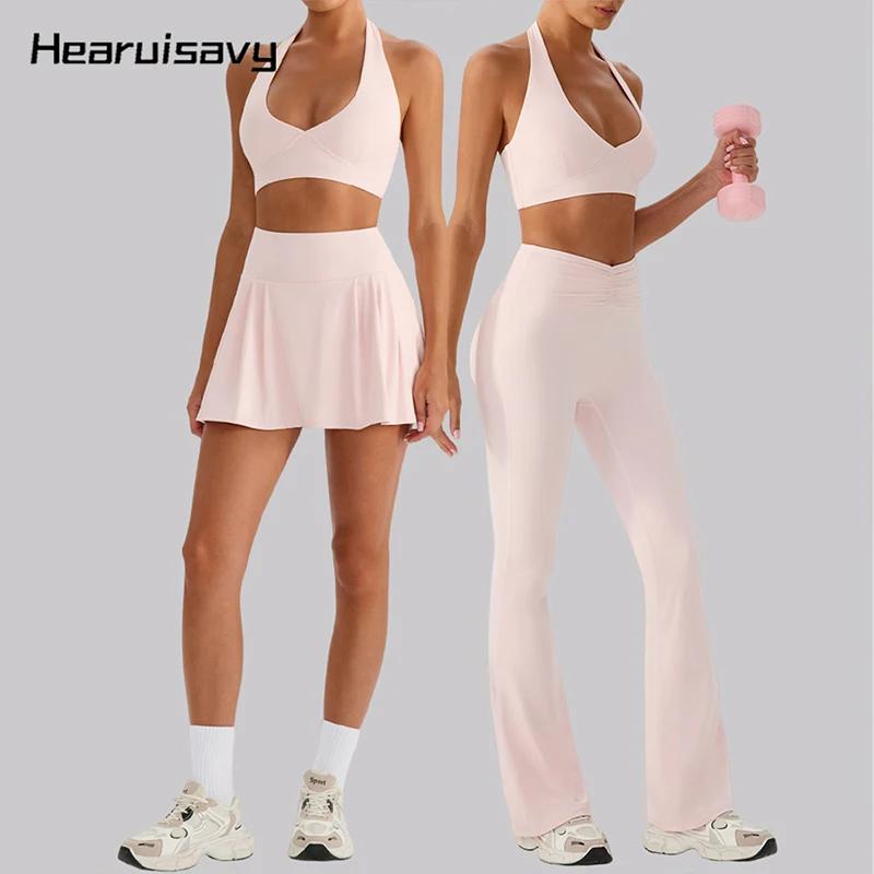 Hearuisavy 2 pièces ensemble de sport pour femmes Protection solaire jupe de Tennis à séchage rapide