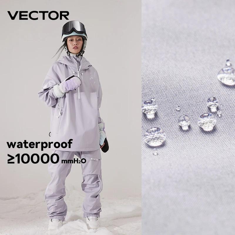 Veste de Ski de couleur unie pour hommes et femmes, pantalon de Ski chaud, coupe-vent, salopette d'h