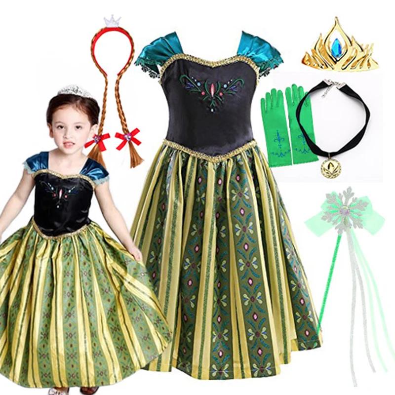 Robe de Couronnement Anna Exquise 2026 pour Tout-Petits, Robe de Princesse Reine des Neiges pour Hal