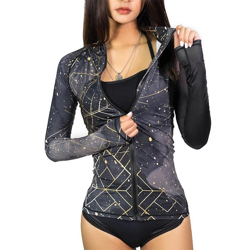 Maillot de bain fendu manches longues couple surf plongée apnée séchage rapide protection UV