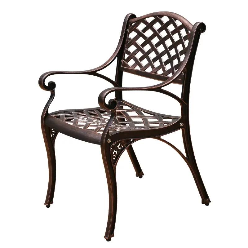 Chaise de jardin européenne en aluminium moulé, chaises en métal antirouille, meubles de loisirs éta