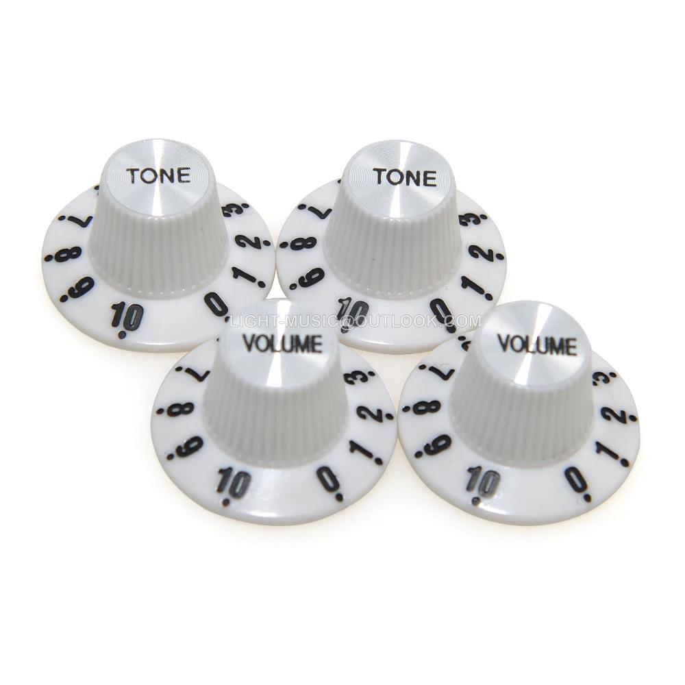Boutons de contrôle de vitesse et de Volume de guitare en aluminium, cloche de chapeau haut-de-forme