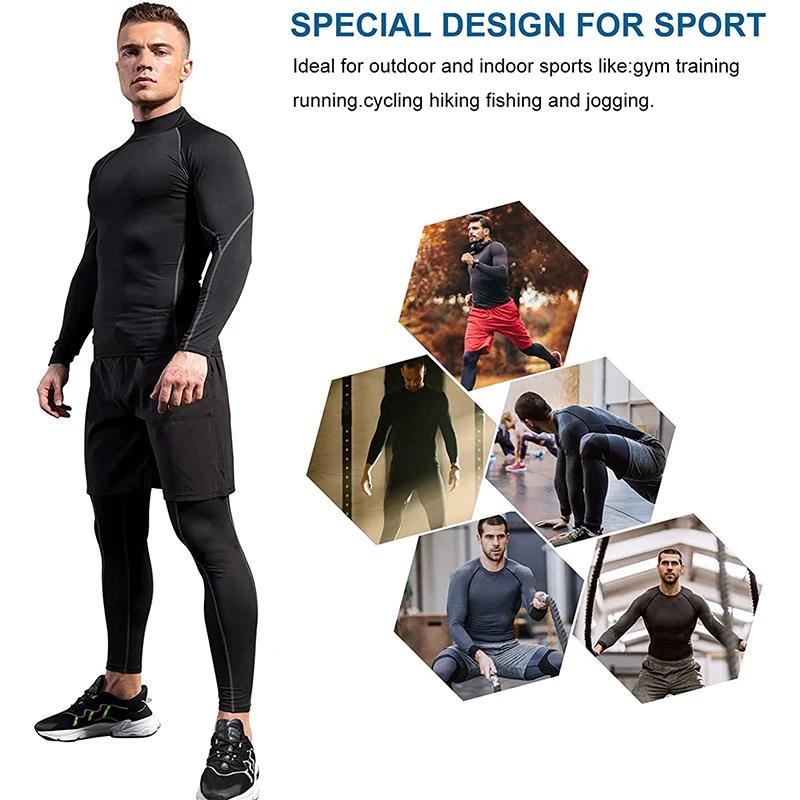 T-shirt sport manches longues séchage rapide homme - Haut compression musculation fitness