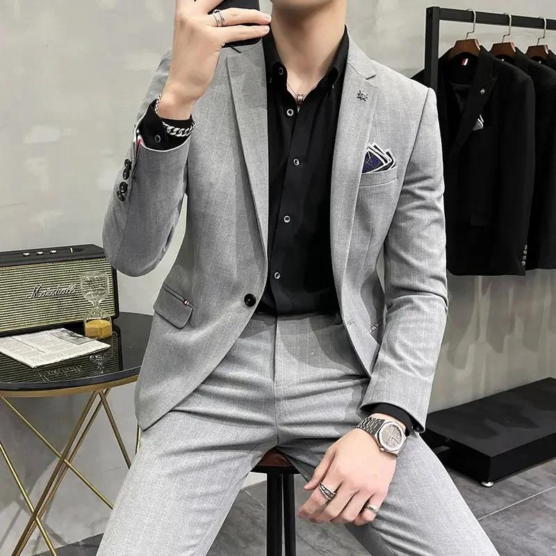Costume de mariage deux pièces de haute qualité pour hommes, Costume de Banquet décontracté d'affair