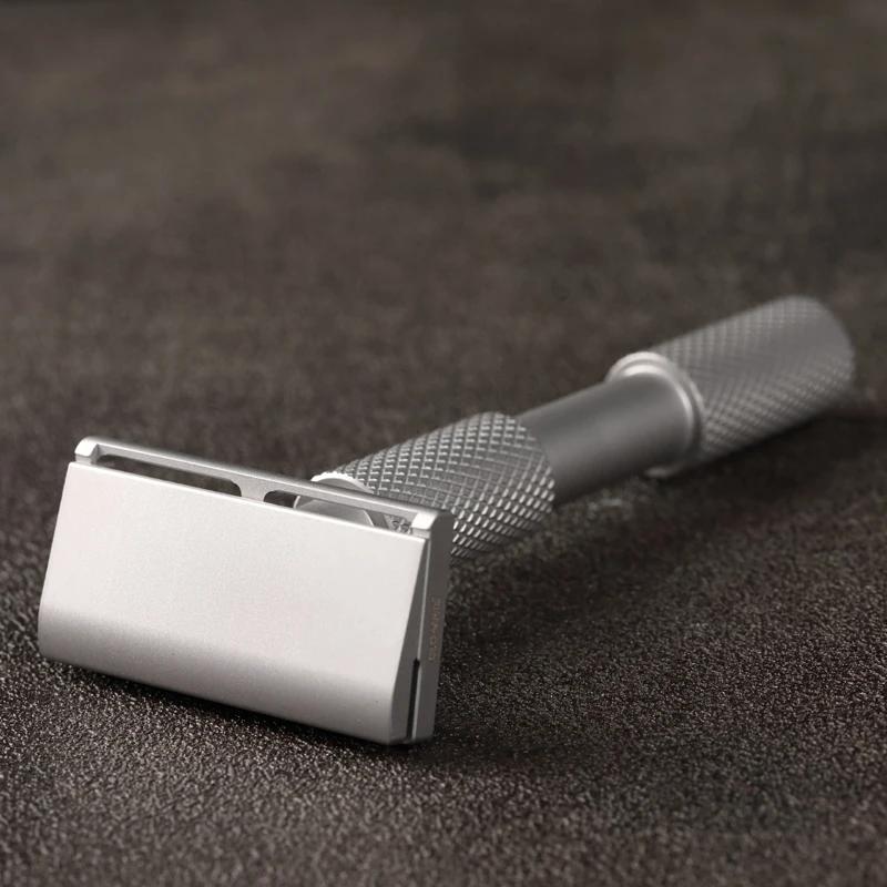 Rasoir de sécurité YAQI Aileron GEM Blade - Rasoir de rasage traditionnel avec 3 lames pour une coup
