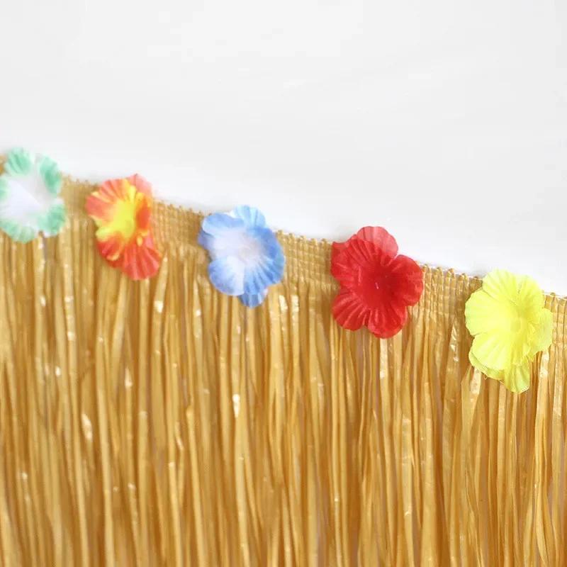 Jupe de Table en paille Luau, 3 tailles, couleur paille, fournitures de fête à thème d'été hawaïen p