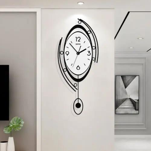 Horloge murale nordique moderne 3D créative, décor artistique pour salon et chambre à coucher, nouve