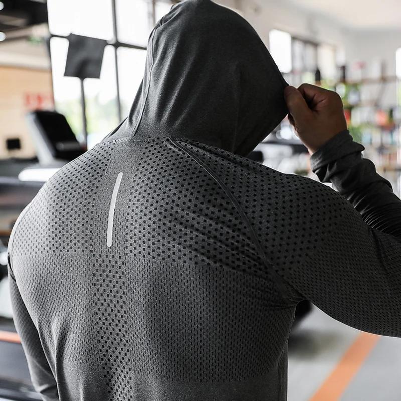 Survêtement de Fitness pour hommes, sweat à capuche de Sport, de course, de jogging, d'entraînement