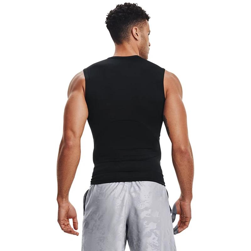 Débardeur de Compression pour hommes, chemise de gymnastique sans manches, séchage rapide, solide, v