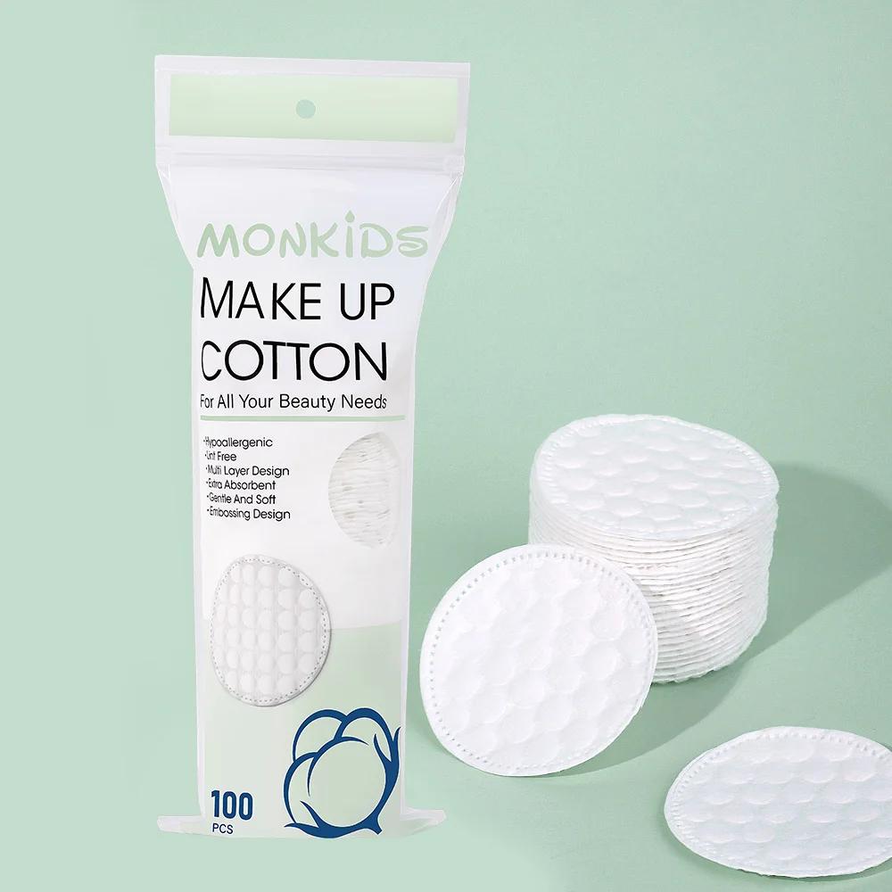 Sous-coton rond doux et respirant, texture double face, utilisé pour le nettoyage quotidien du visag