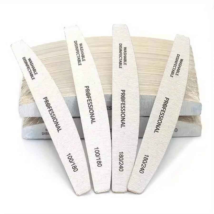 1/2/5/10/20/50 pièces/lot limes à ongles professionnelles en bois 100/180/240 tampon 100/180 gris ba