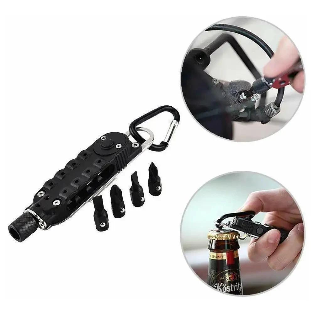 Mini tournevis multifonctionnel pour l'extérieur, tournevis en forme de porte-clés EDC, outil de rép
