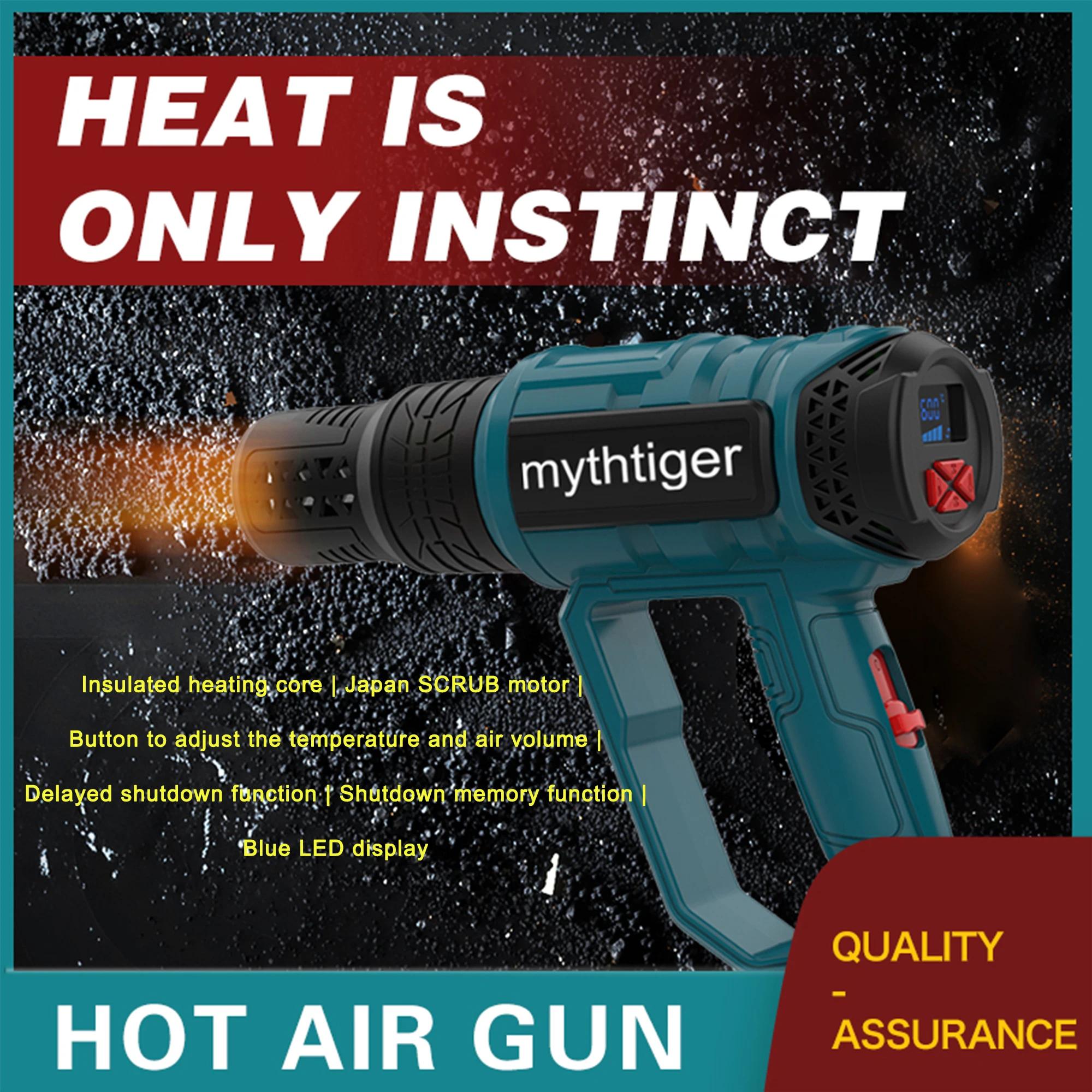 Pistolet thermique industriel 220V avec prise EU, sèche-cheveux, pistolet à air chaud pour la constr