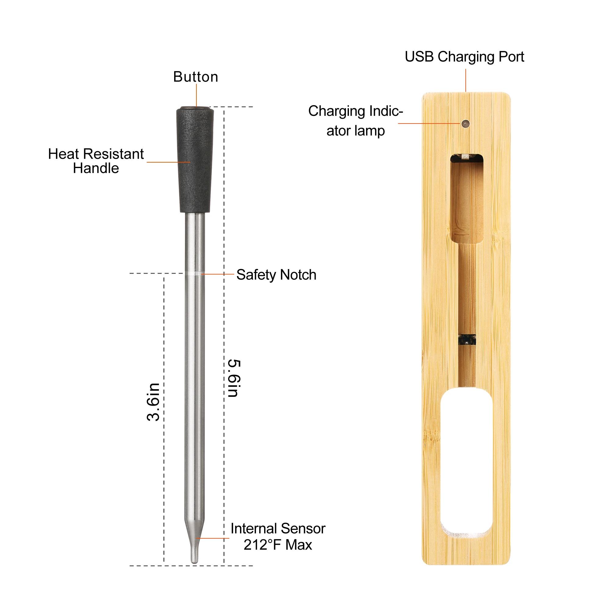 Le plus récent thermomètre alimentaire à viande sans fil outil de cuisine four gril BBQ Steak Blueto