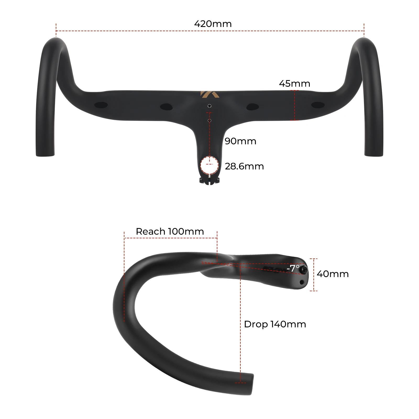BOLANY-Guidon intégré en alliage d'aluminium pour vélo de route, pièces de bicyclette, 420mm, SAP 02