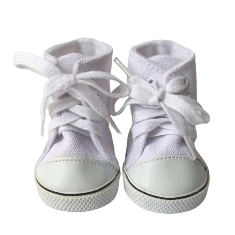 Chaussures d'été pour poupée fille de 18 pouces, Jean, chaussures de poupée de 7cm pour bébé Reborn