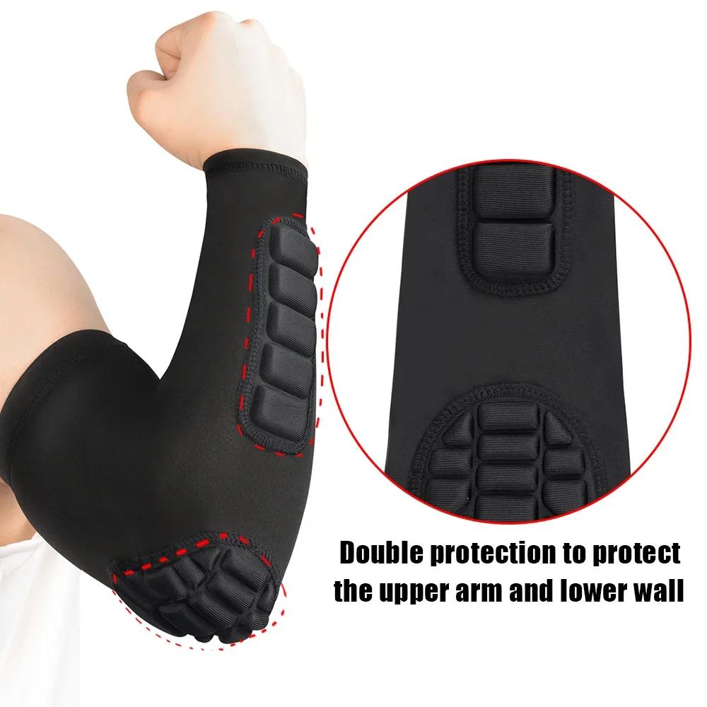 1 pièces coudières Compression tireur manches hommes femmes bras manches avec coussinet pour basket-
