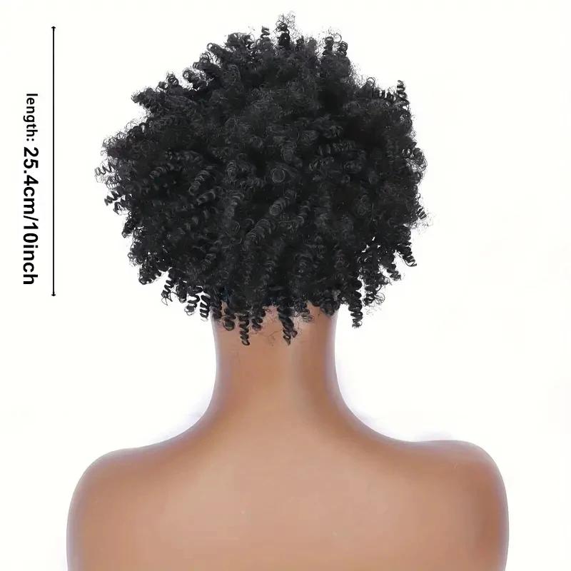 Perruque bandeau courte crépue bouclée Blonde ombrée Afro perruque bandeau bouclée avec frange pour