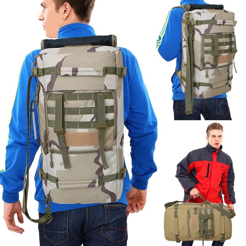 Sac à dos militaire tactique de 50l pour homme, accessoire de plein air, 3p, pour Trekking, voyage,