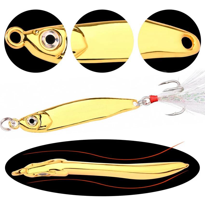 Leurre de pêche en métal cuillère, appâts de bar d'hiver, Spinnerbait, Minnow coulant, Hot Spinner B