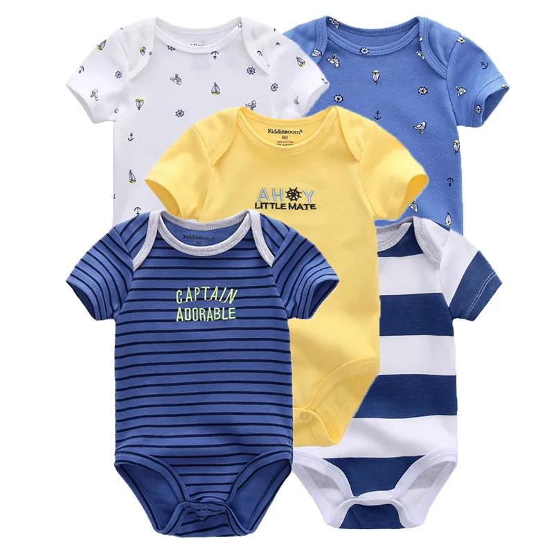 Kiddiezoom – body à manches courtes pour bébé garçon et fille, 5 pièces/lot, à la mode, avec dessin