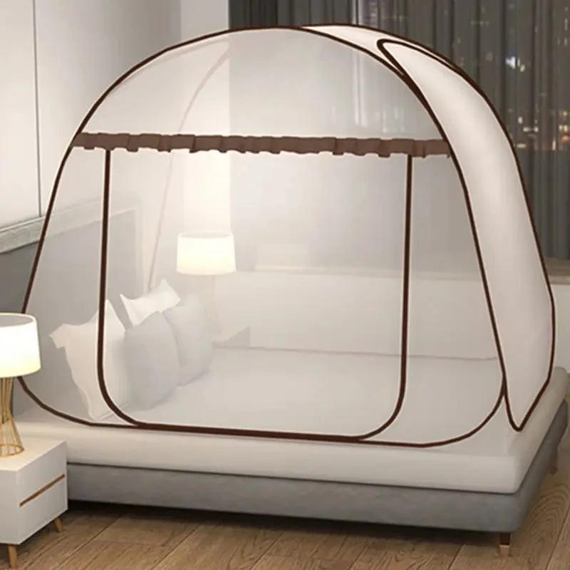 Moustiquaire à yaourt Simple, tente de Camping Portable, auvent de lit Simple et Double pour adulte,