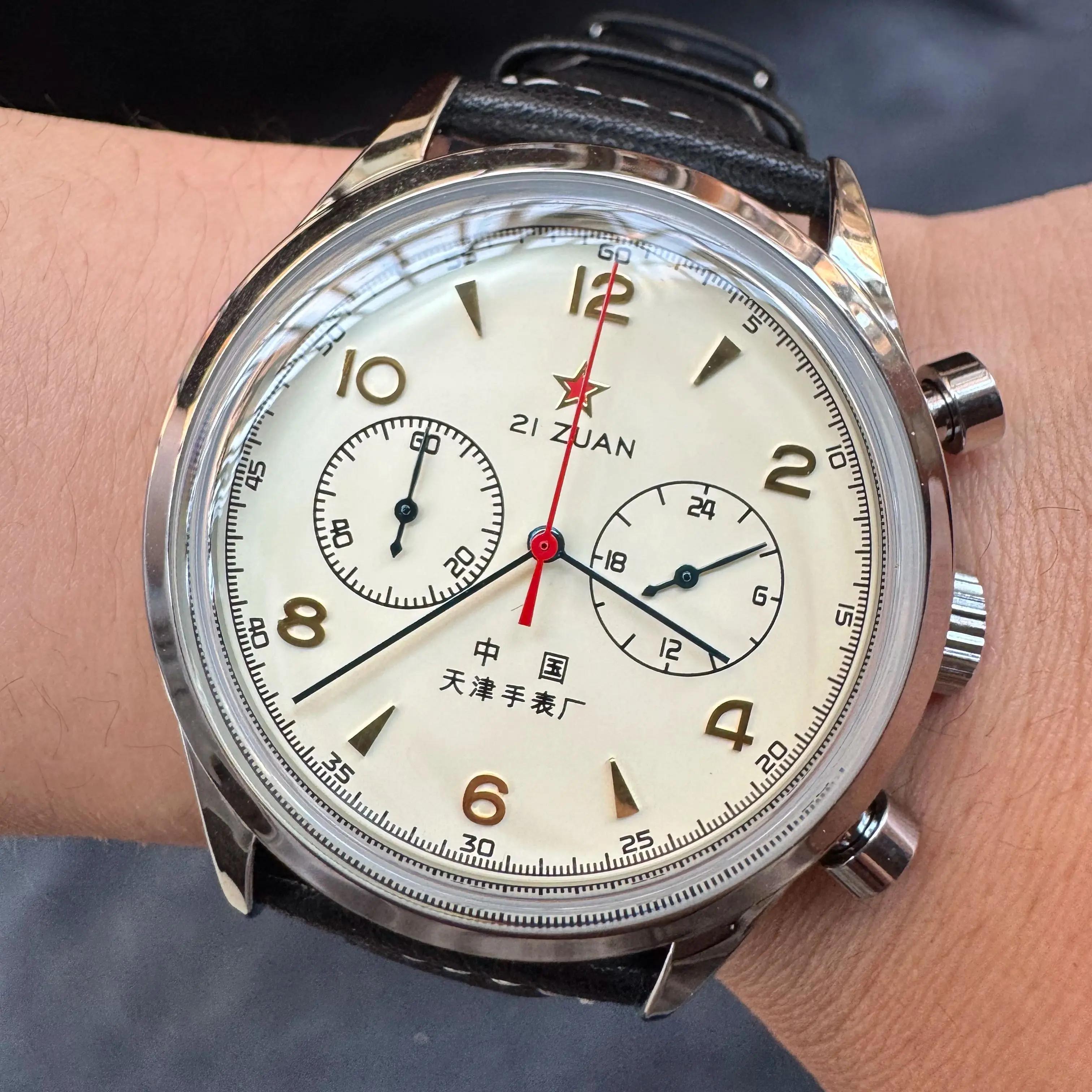 Montres pour hommes 1963 pilote montre automatique 42mm étanche rétro quartz chronographe montre hab