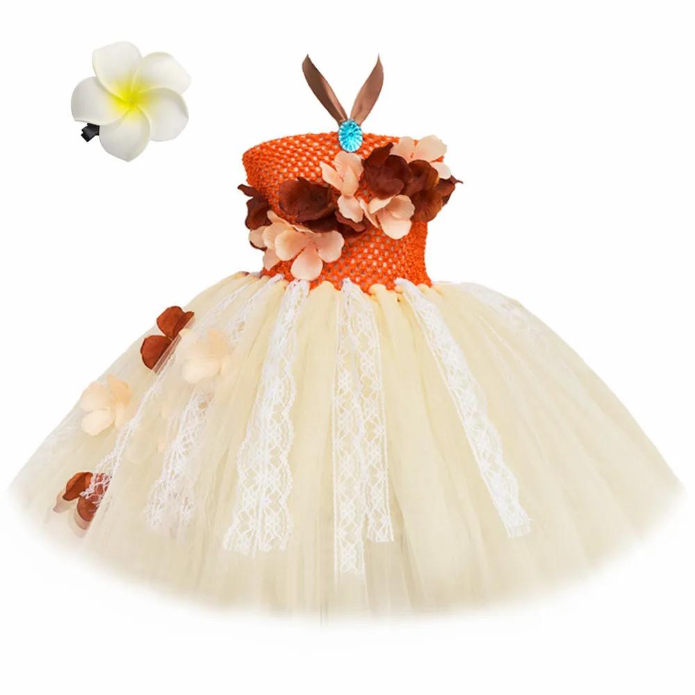 Robe princesse Moana pour filles, vêtements d'halloween, thème fête d'anniversaire, Tutu en Tulle, t