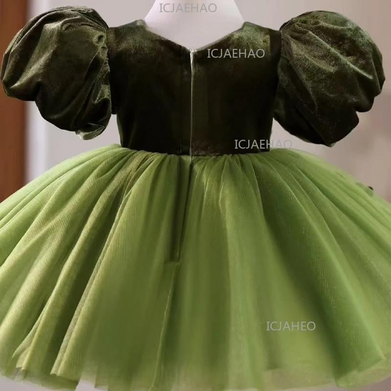 Robe de princesse pour enfants, manches bouffantes, nouveau costume de soirée élégant pour enfants,