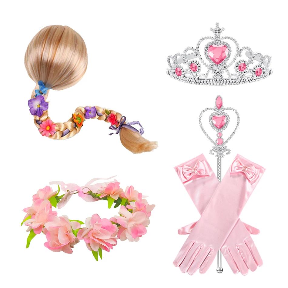 Robe de princesse rose Raiponce pour filles, costume de cosplay, robe élégante pour enfants, carnava