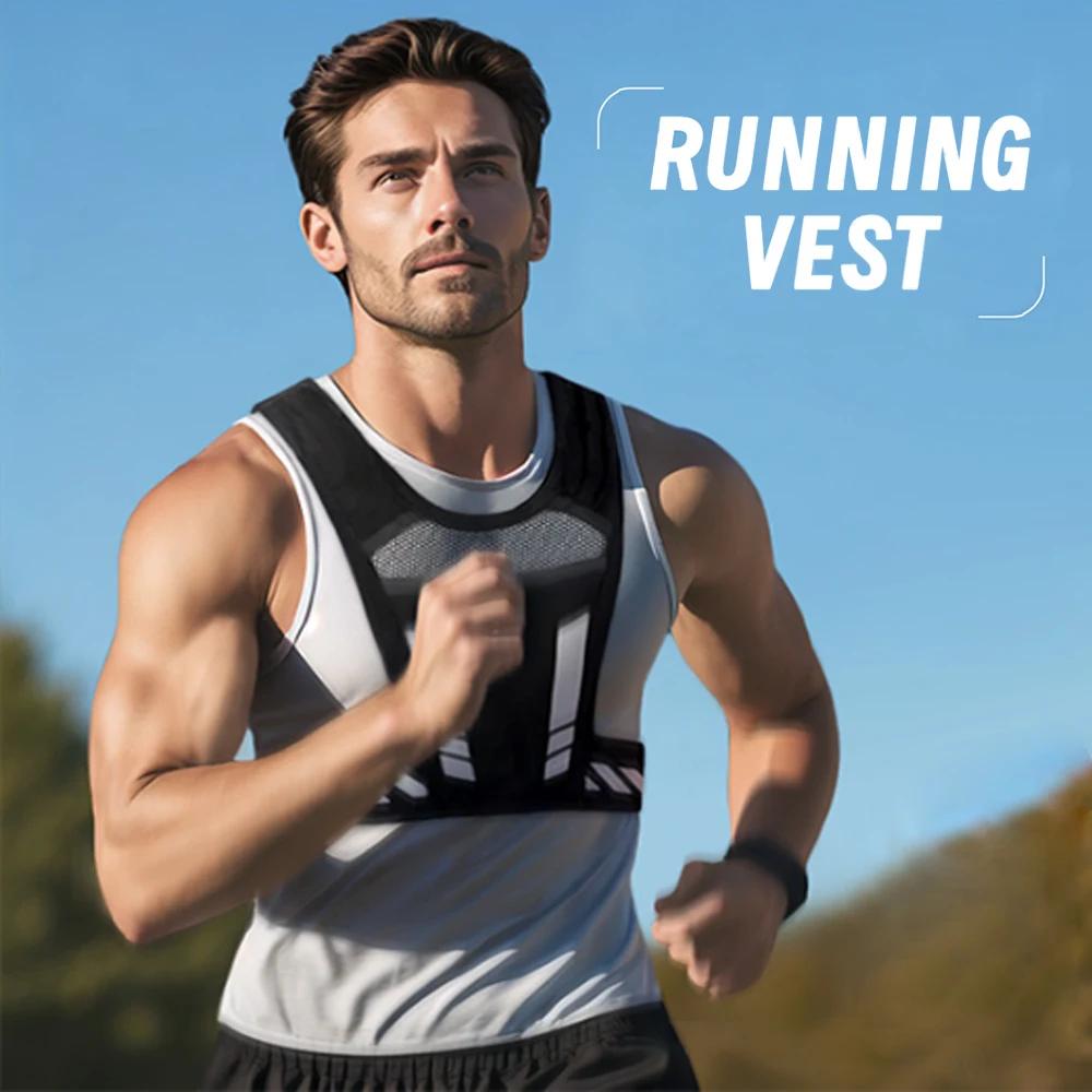 Gilet de course réfléchissant avec support pour téléphone et poche pour clés | Sangle réglable pou