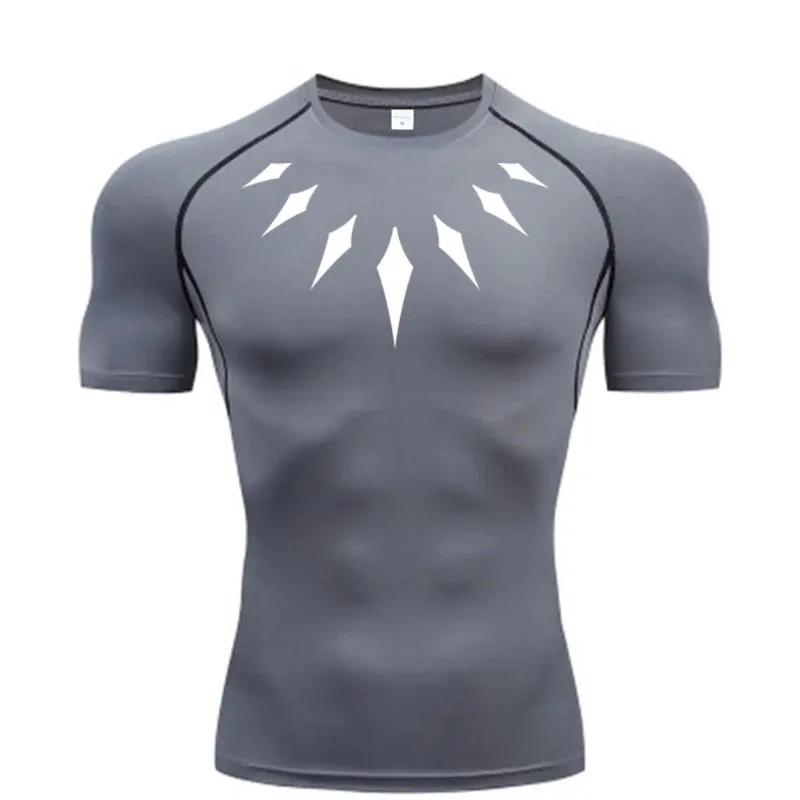 T-shirt de compression pour homme, séchage rapide, pour la gym et le sport, anti-transpiration, sous