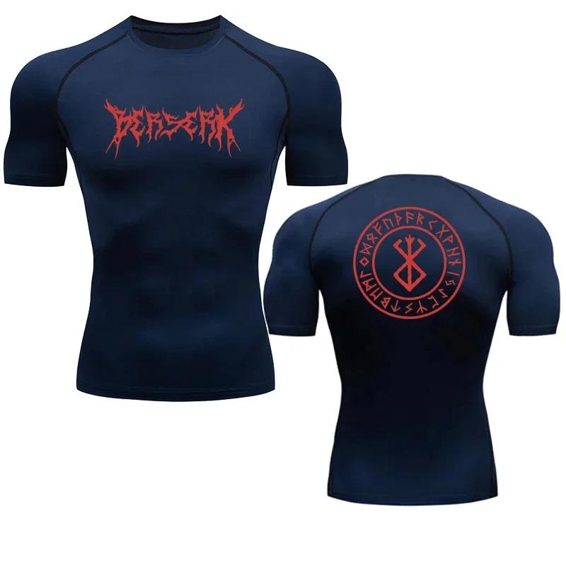 T-shirt de compression Berserk Anime pour homme, moulant, sport, séchage rapide, t-shirt de gym, fit