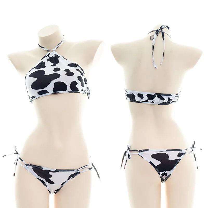 Série vache maillot de bain body Bikini femme de chambre uniforme Costume été plage Kawaii maillot d