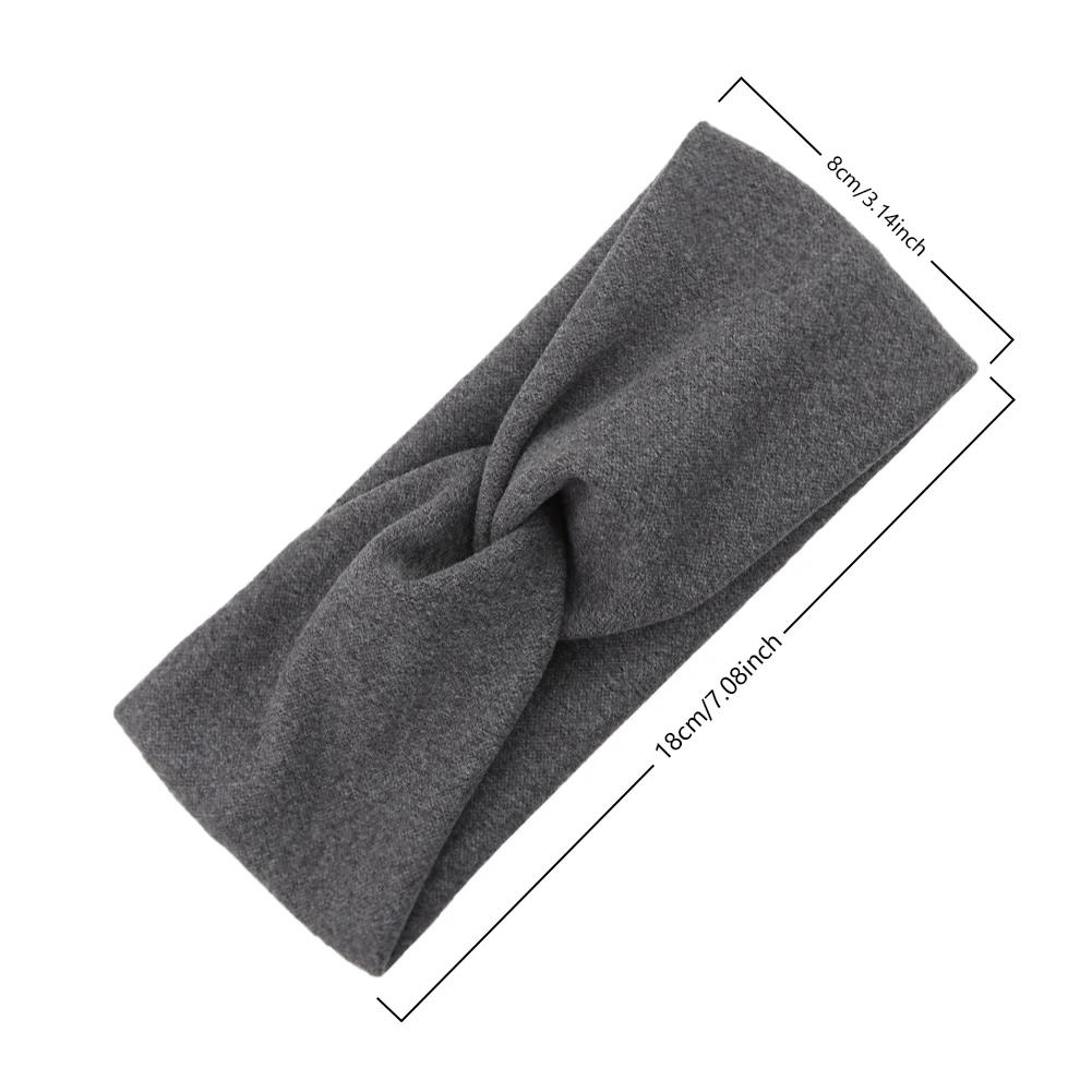 5 pièces/lot solide torsion bébé filles bandeaux cachemire à la main élastique bandeaux automne hive