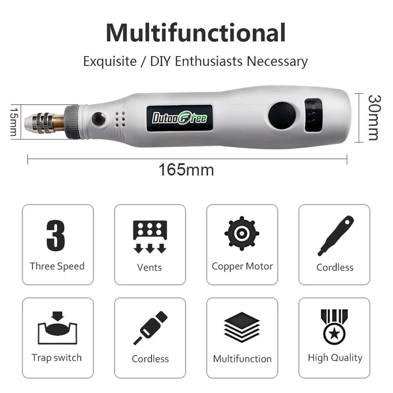 Stylo de gravure sans fil USB, Kit d'outils rotatifs pour le travail du bois, pour bijoux, métal, ve