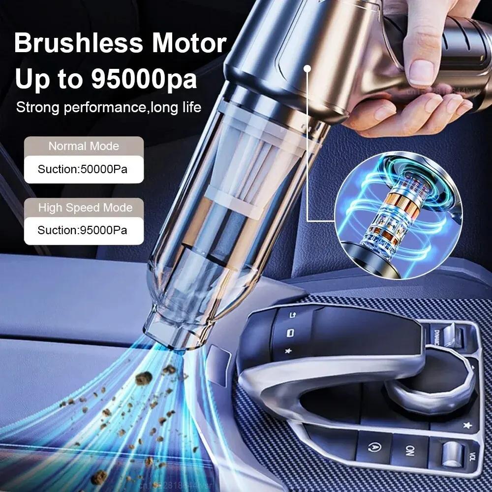 Aspirateur de voiture 4 en 1, sans fil, plumeau, pompe à vide portative pour la maison, nettoyeur de