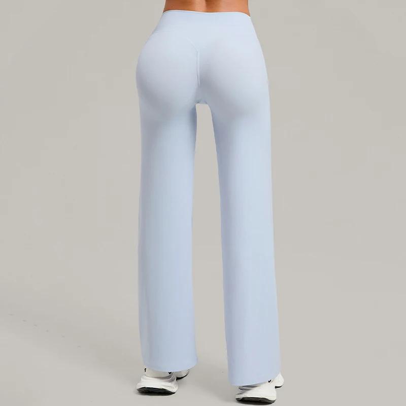 Hearuisavy – pantalons de sport à jambes droites pour femmes, vêtements de gymnastique, sensation nu