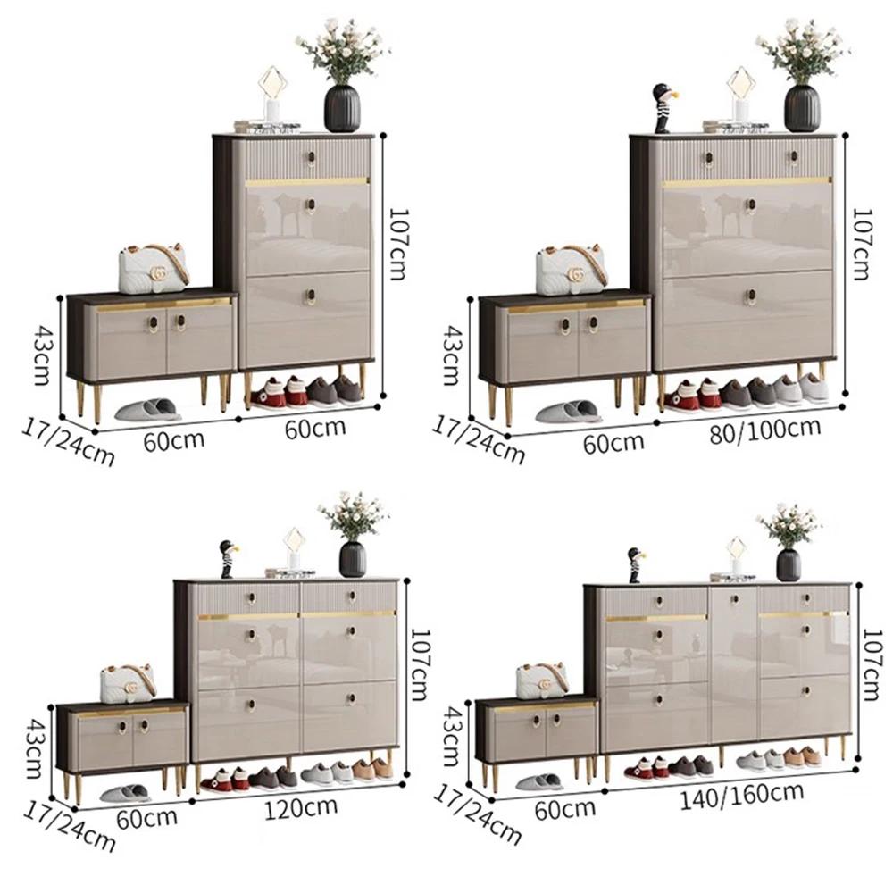 Tiroirs blancs étagère étagère à Chaussures 3 couches étroit permettant de gagner de l'espace Armoir