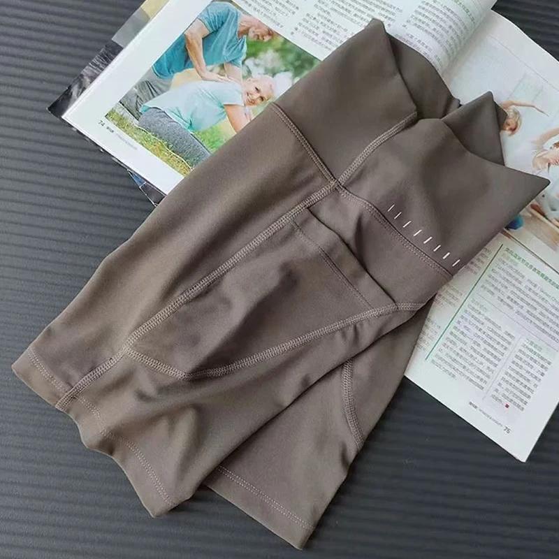 Short de Yoga taille haute pour femmes, avec poches latérales, longueur quater pour le cyclisme, le