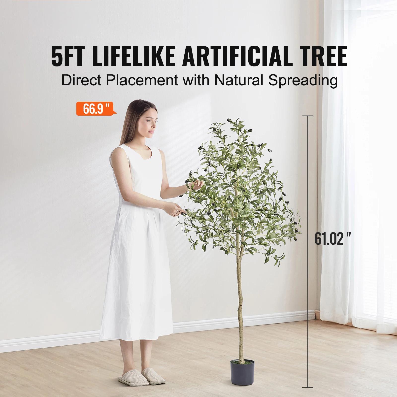 SucceBuy – olive artificielle de 4/5/6 pieds de haut, fausse plante, matériau PE sécurisé, Protectio