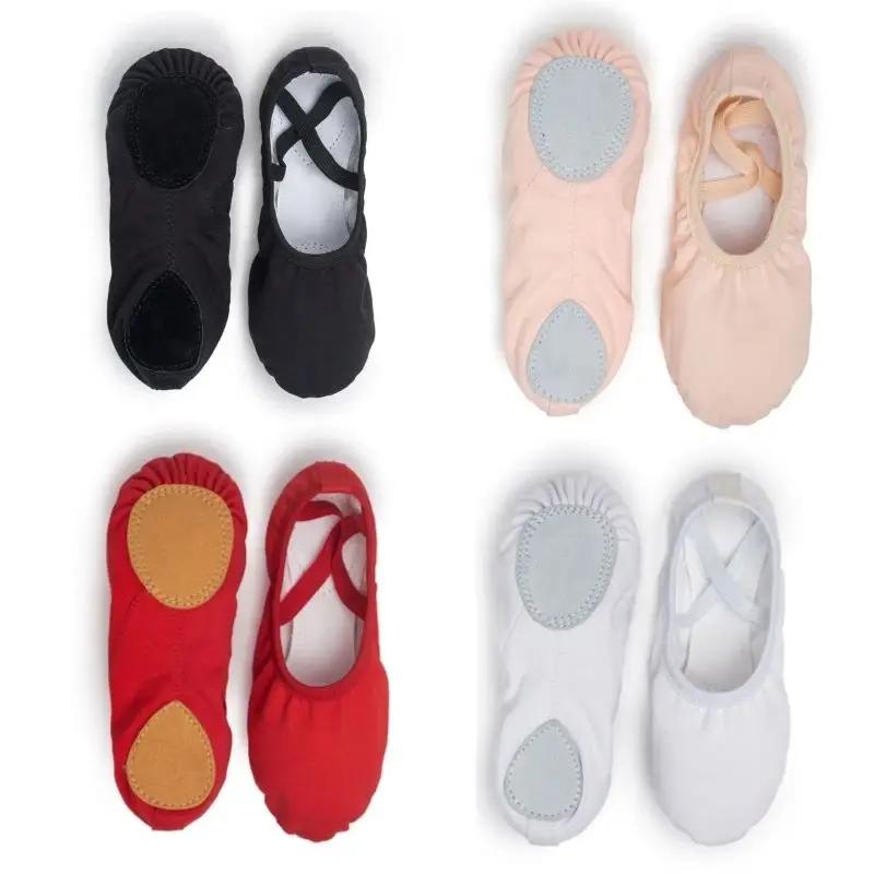 Pantoufles de danse de ballet en toile pour filles, pour femmes et enfants, pratique classique, seme