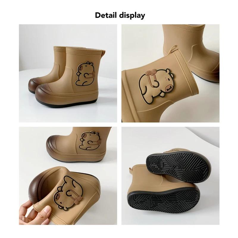 Bottes de pluie pour enfants, chaussures en caoutchouc imperméables, antidérapantes, chaussures de p