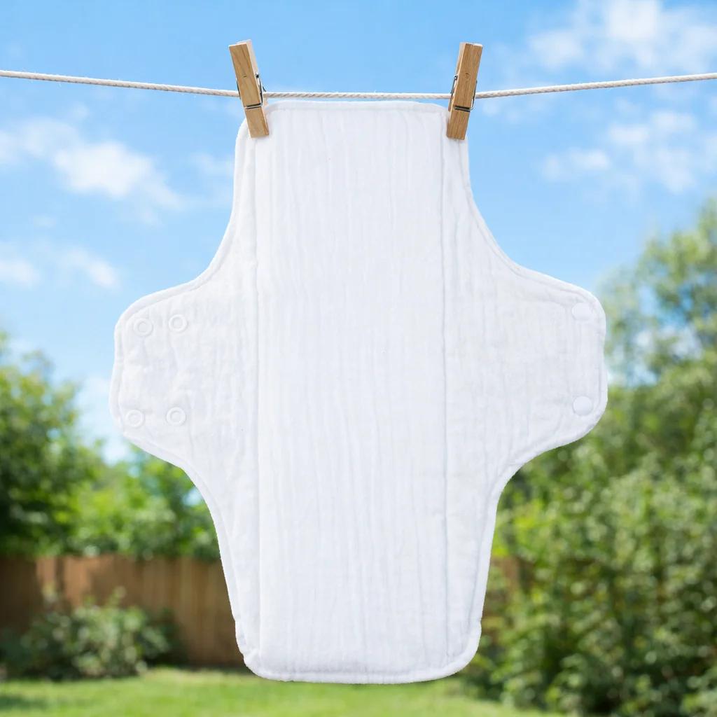 BIAI 5 pièces de coussinets en coton réutilisables lavables, doux pour la peau, coussinets en tissu