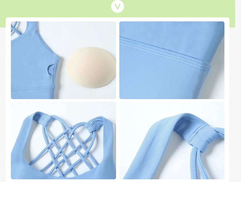 Soutien-gorge de sport pour femmes, Push Up, dos croisé, antichoc, course à pied, entraînement, sous