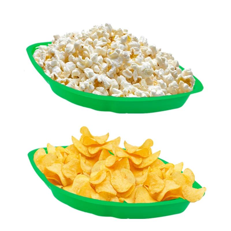 Plateau à collation réutilisable en forme de feuille de palmier, 6 pièces, assiette à biscuits, chip