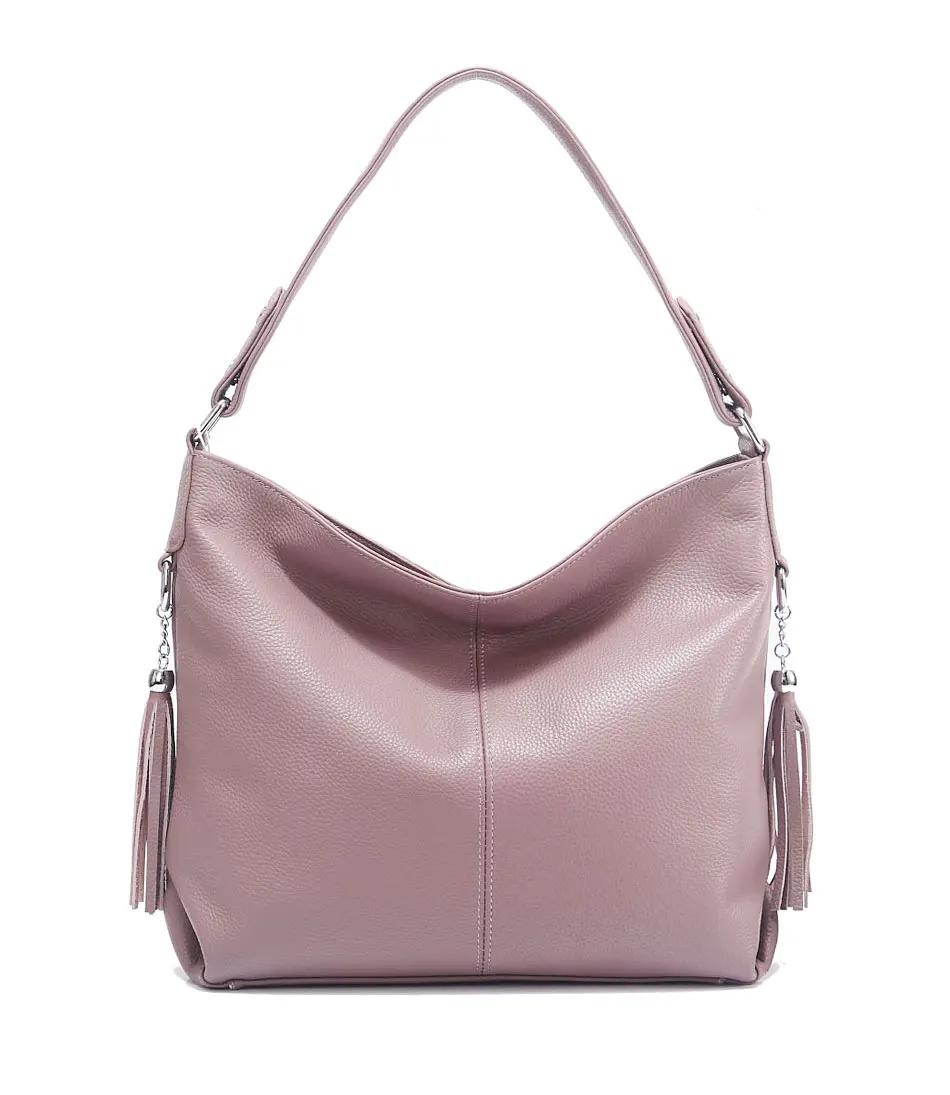 Sac à main Zency Fashion en cuir véritable pour femme, rose taro, kaki, rouge, sac hobo, sac bandoul