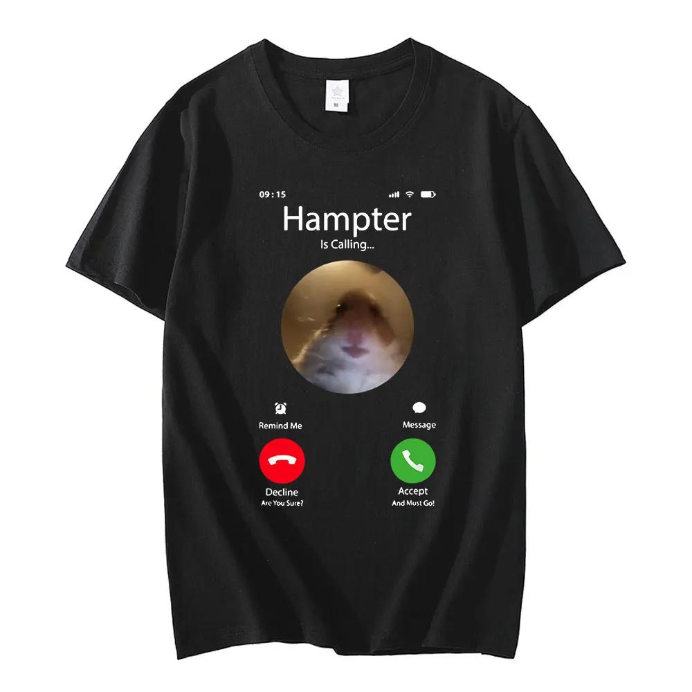 Dank Meme Hamster regardant la caméra frontale Hampter appelant T-shirt mode manches courtes T-shirt